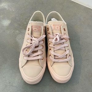 Converse All Star Low Leather Pastel Rose Tan Rose Gold Exclusive Size 8.5